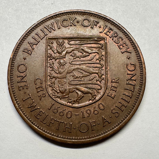 1960 Jersey 1/12 Shilling - Beautiful Coin - #B-005