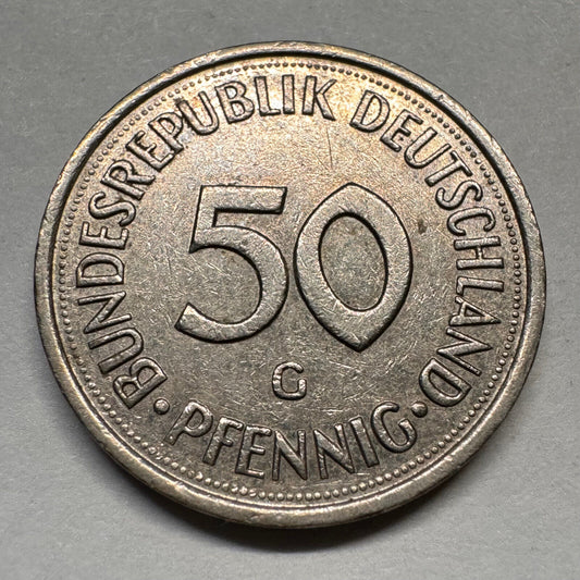 1977 Germany 50 Pfennig - G - Beautiful Coin - #A-056