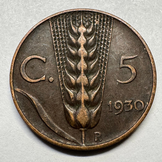 1930 Italy 5 Centimes - Beautiful Coin - #A-078