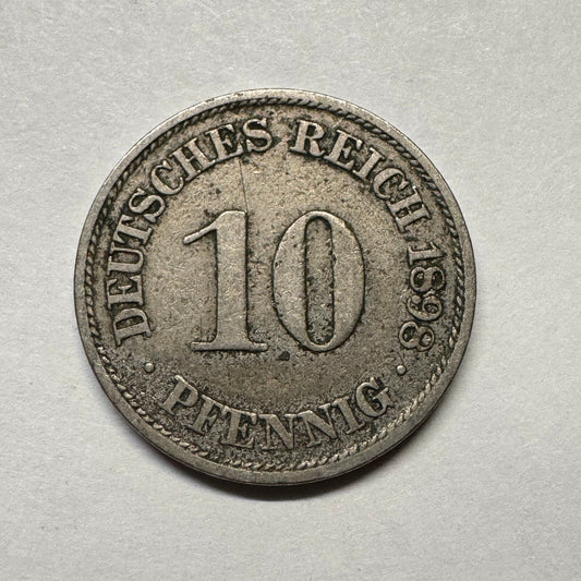 1898 Germany 10 Pfennig - Beautiful Coin - #B-016