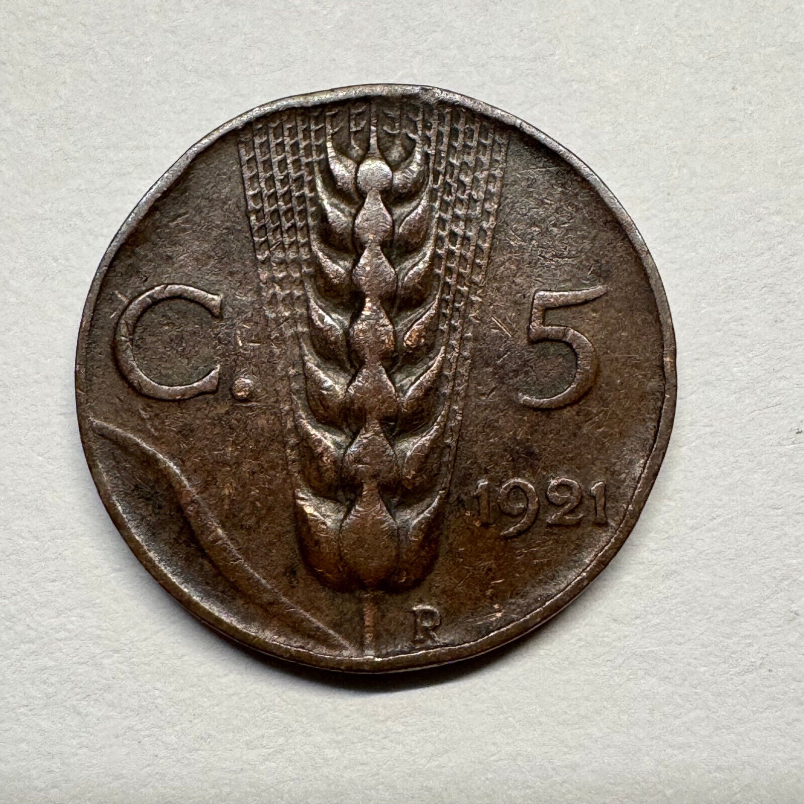 1921 Italy 5 Centesimi - Beautiful Coin - #B-050