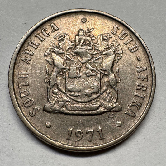 1971 South Africa 10 Cents - Beautiful Coin - #A-056