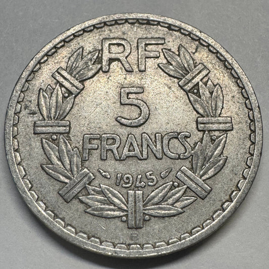 1945 France 5 Francs - Beautiful Coin - #A-073