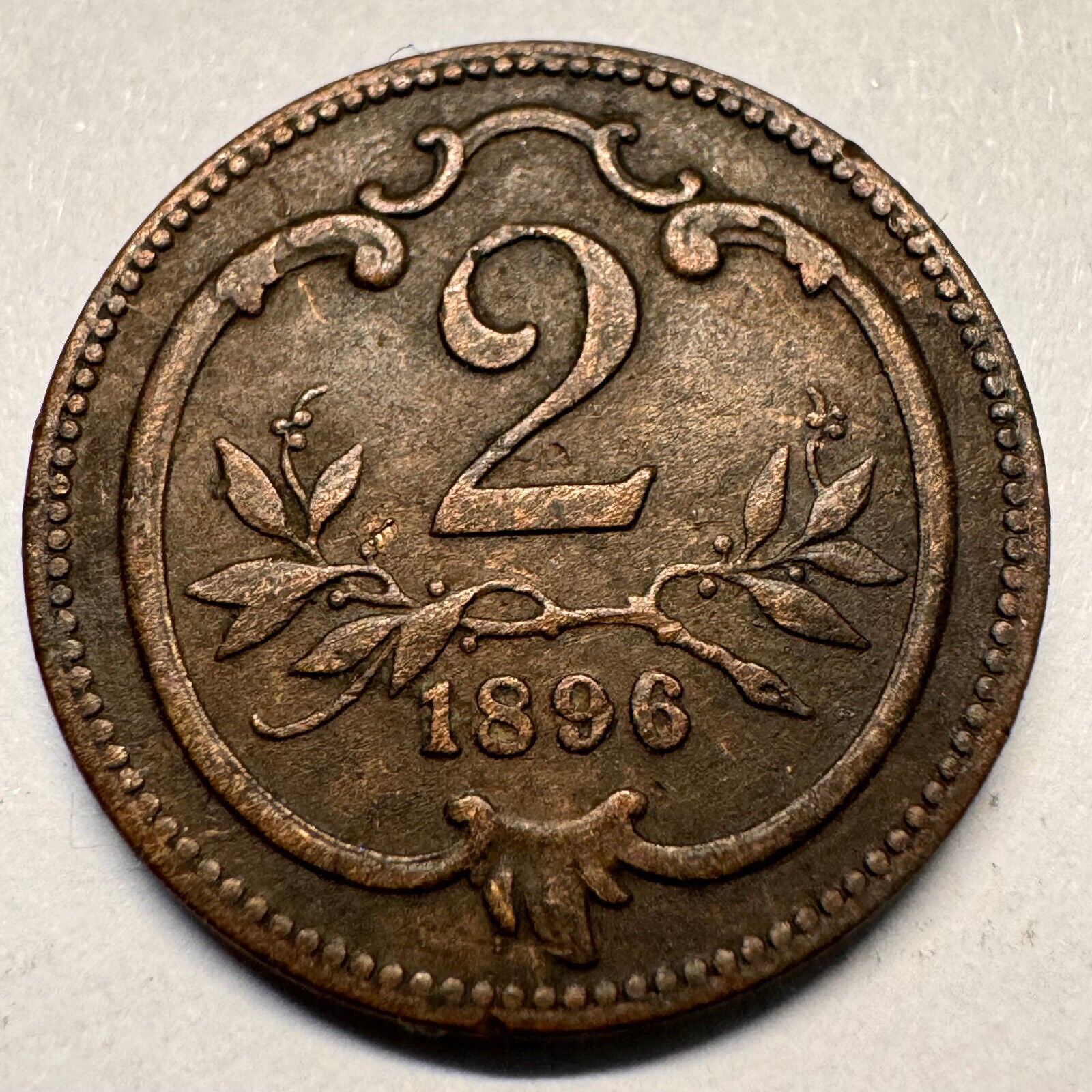 1896 Austria 2 Heller - Beautiful Coin - #A-061