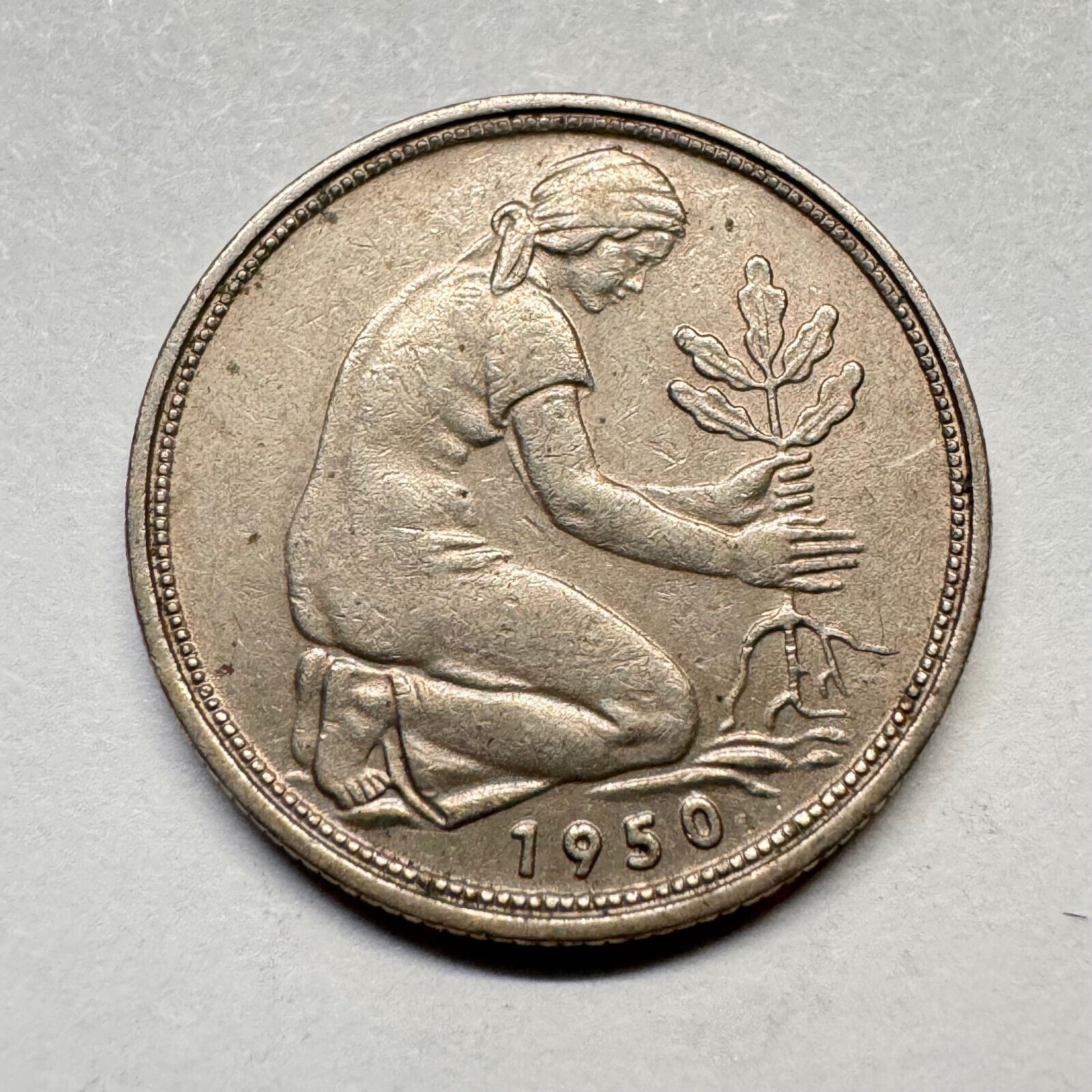 1950 Germany 50 Pfennig - F - Beautiful Coin - #A-017