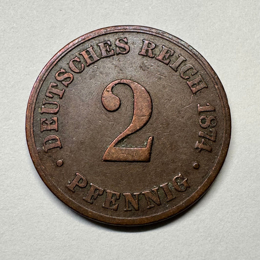 1874 Germany 2 Pfennig - Beautiful Coin - #B-051
