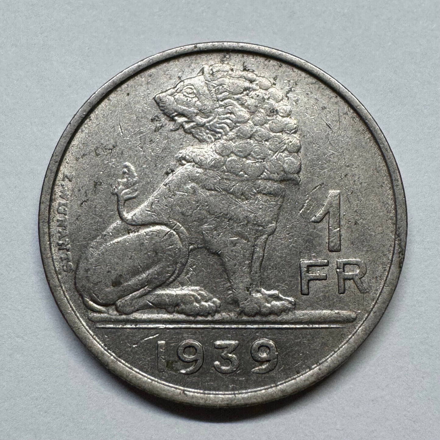 1939 Belgium 1 Franc - Beautiful Coin - #B-052