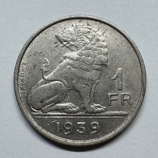 1939 Belgium 1 Franc - Beautiful Coin - #B-052