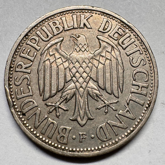 1954 Germany 1 Mark - F - Beautiful Coin - #A-043