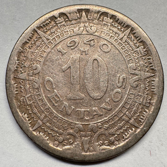 1940 Mexico 10 Centavos - Beautiful Coin - #A-023