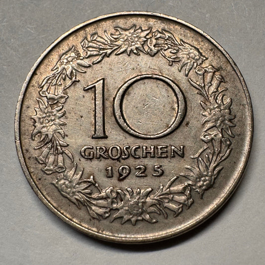 1925 Austria 10 Groschen - Beautiful Coin - #A-014