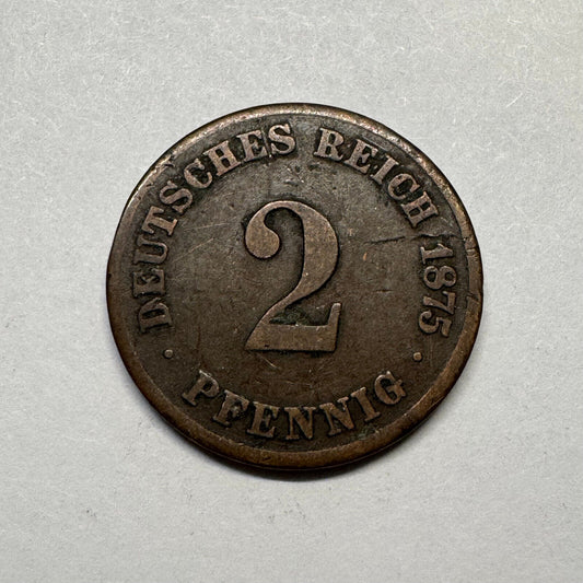 1875 Germany 2 Pfennig - Beautiful Coin - #B-009