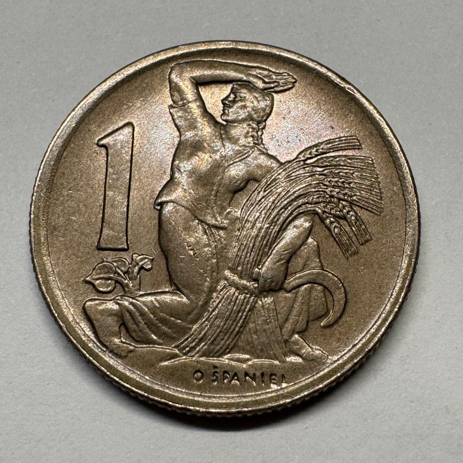 1946 Czechoslovakia 1 Koruna - Beautiful Coin - #B-054