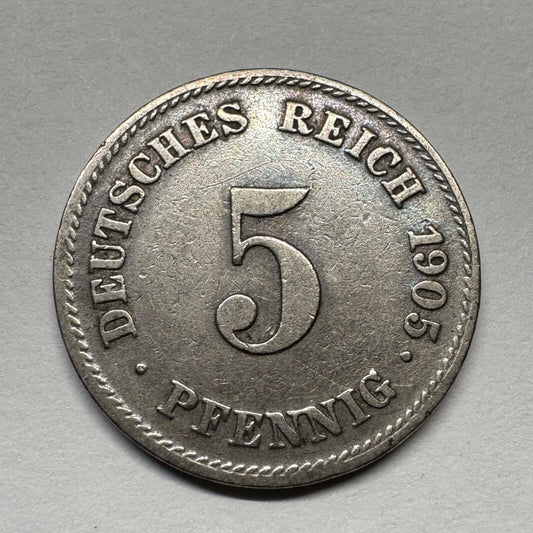 1905 Germany 5 Pfennig - Beautiful Coin - #B-059