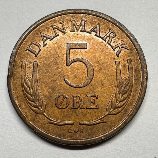 1964 Denmark 5 Ore - Beautiful Coin - #B-057
