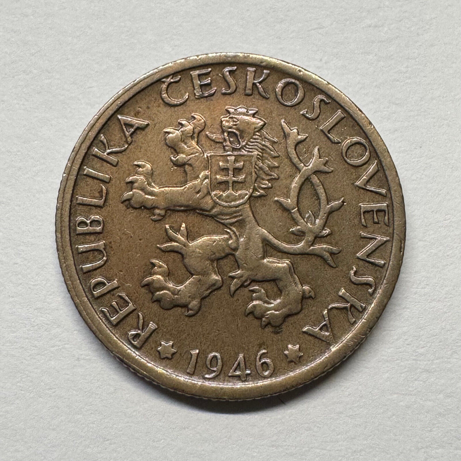 1946 Czechoslovakia 1 Koruna - Beautiful Coin - #B-049
