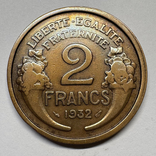 1932 France 2 Francs - Beautiful Coin - #B-041