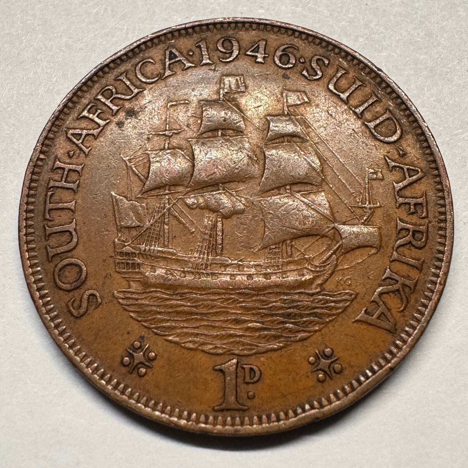 1946 South Africa 1 Penny - Beautiful Coin - #A-049