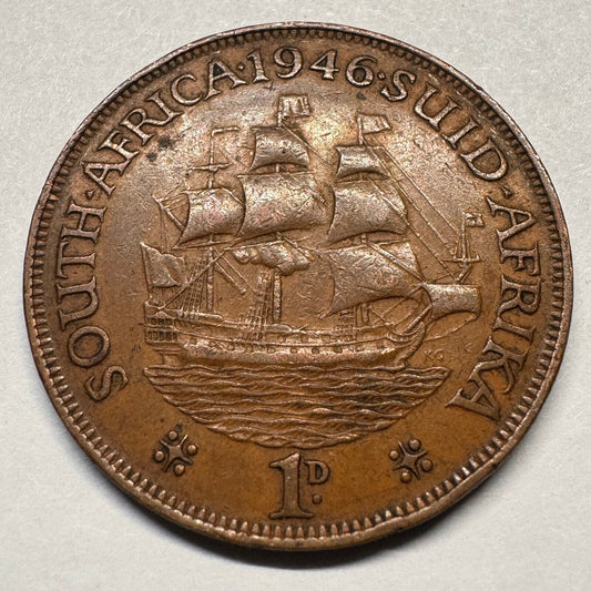 1946 South Africa 1 Penny - Beautiful Coin - #A-049