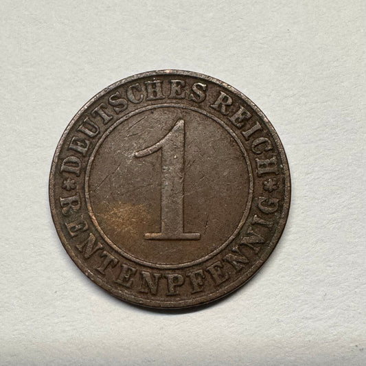 1924 Germany 1 Rentenpfennig - Beautiful Coin - #B-042