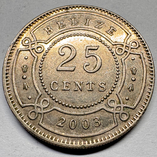 2003 Belize 25 Cents - Beautiful Coin - #A-020