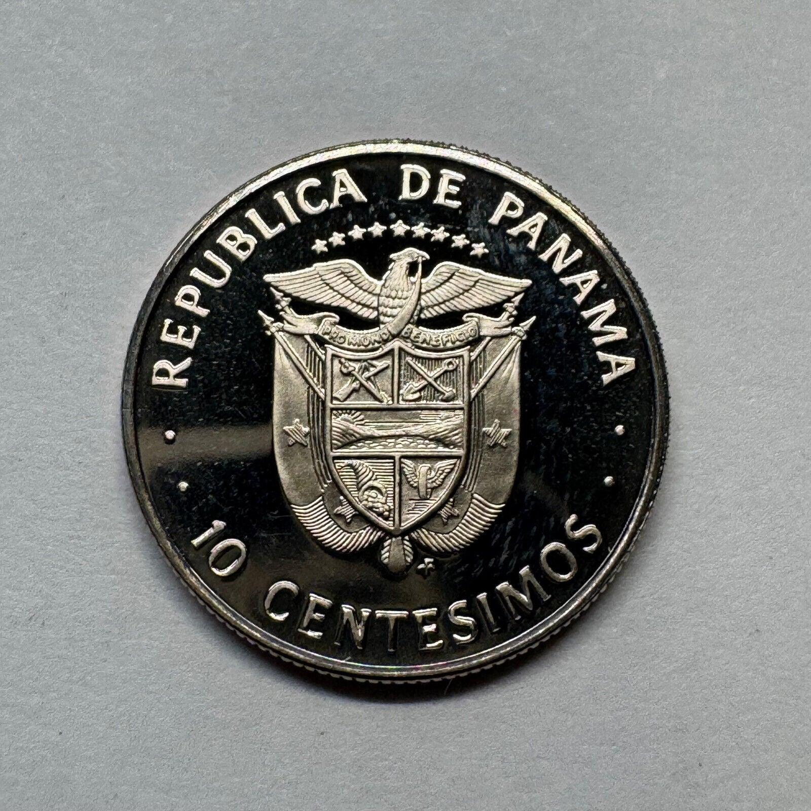 1975 Panama 10 Centesimos - Proof - Manuel Amado- Beautiful Coin - #B-006