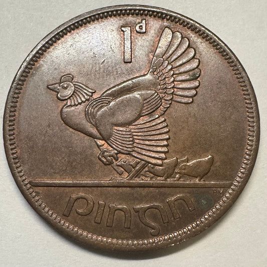 1966 Ireland 1 Penny - Beautiful Coin - #A-080