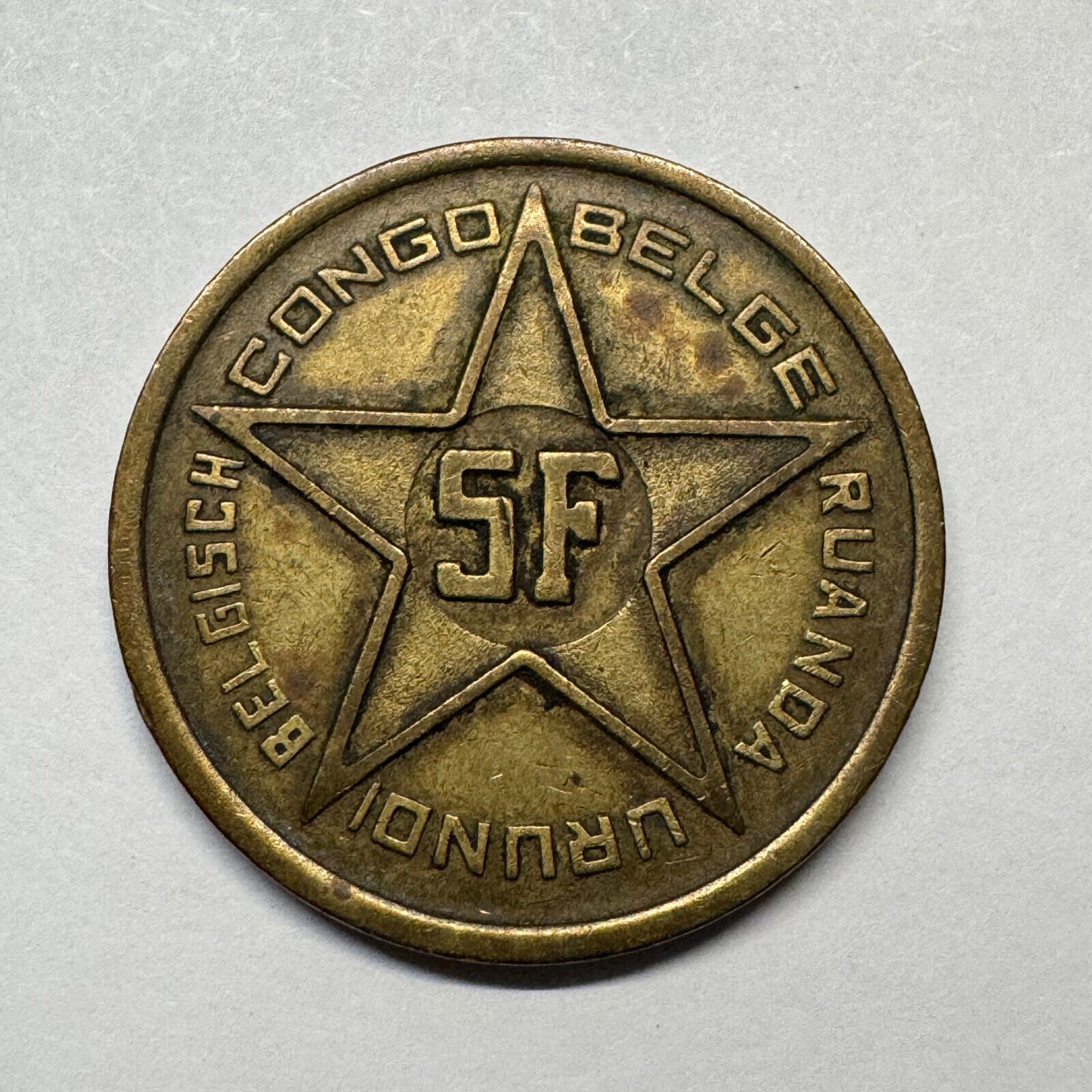 1952 Belgian Congo 5 Francs - Beautiful Coin - #B-035