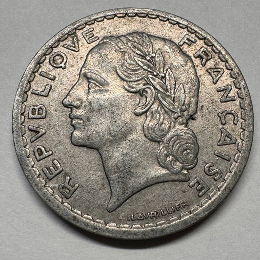 1945 France 5 Francs - Beautiful Coin - #A-050