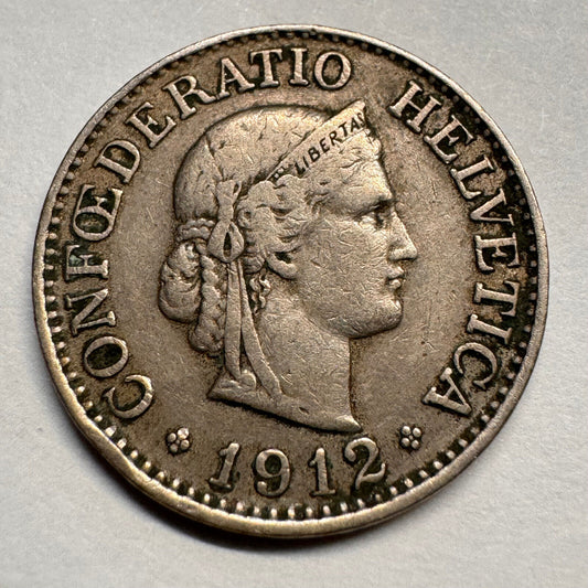 1912 Switzerland 10 Rappen - Beautiful Coin - #A-067