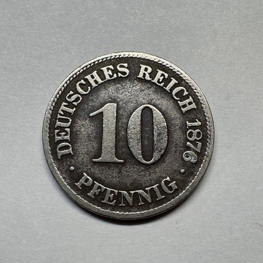 1876 Germany 10 Pfennig - Beautiful Coin - #B-013