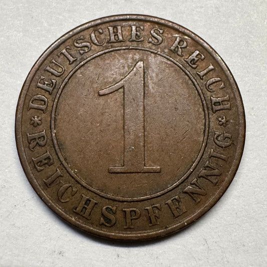 1929 Germany 1 Reichspfennig - Beautiful Coin - #A-093