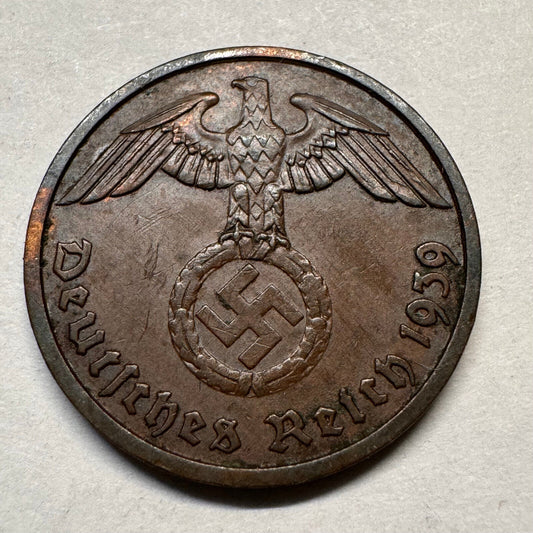 1939 Germany 2 Reichspfennig - F - Beautiful Coin - #A-041