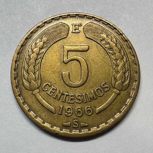 1966 Chile 5 Centesimos - Beautiful Coin - #B-032
