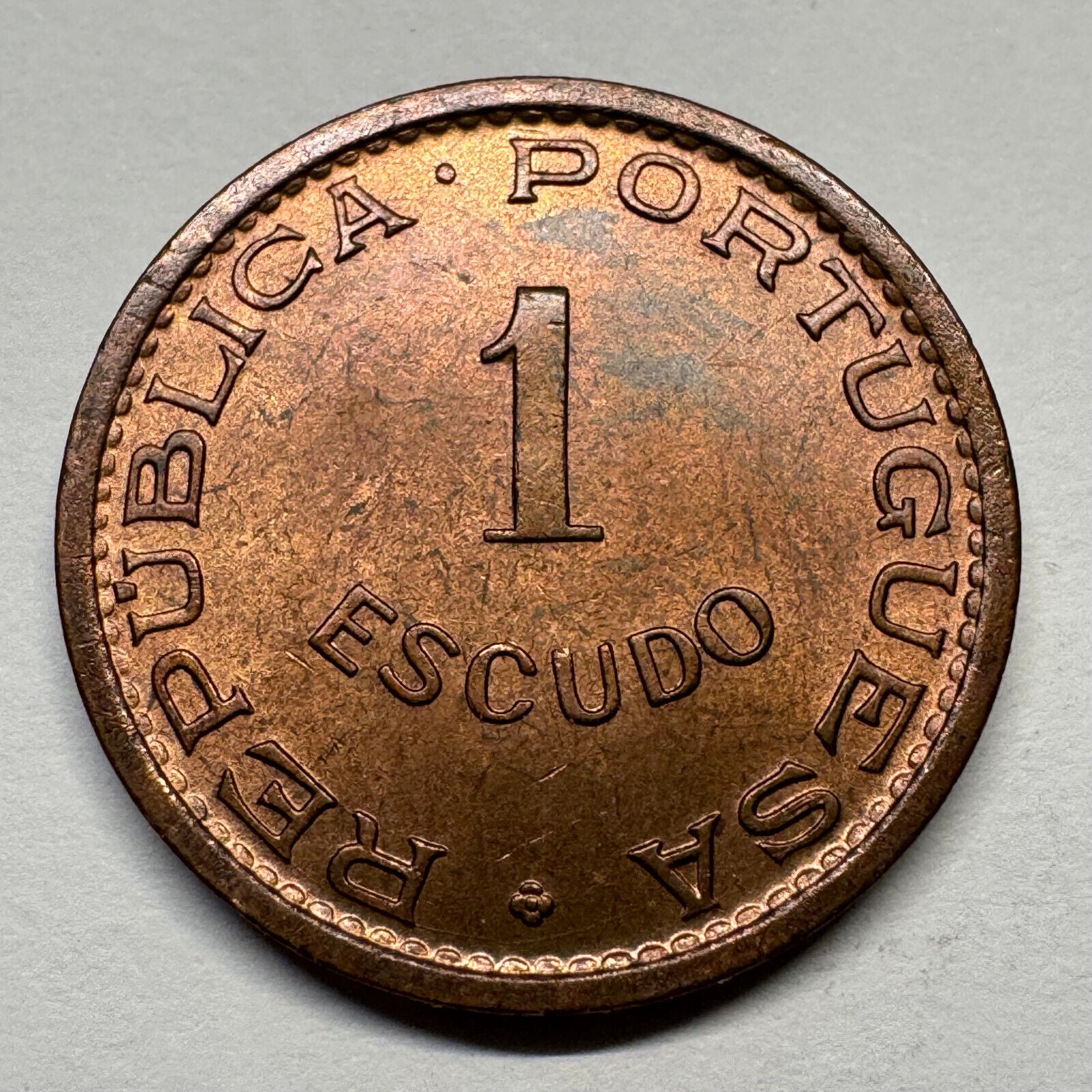 1963 Angola Portugal 1 Escudo - Beautiful Coin - #B-043