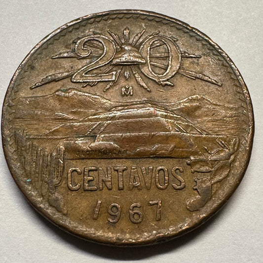 1967 Mexico 20 Centavos - Beautiful Coin - #A-076