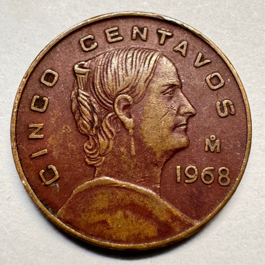 1968 Mexico 5 Centavos - Beautiful Coin - #A-026