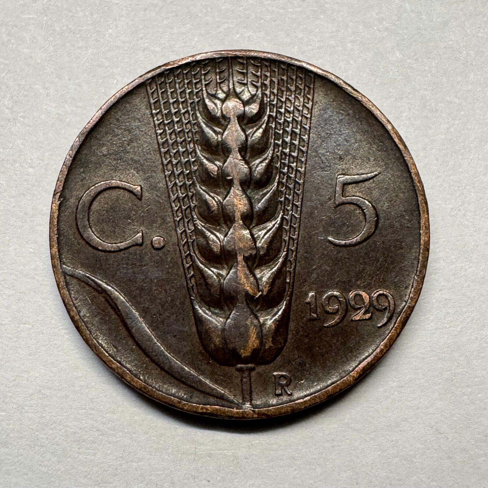 1929 Italy 5 Centesimi - Beautiful Coin - #B-001