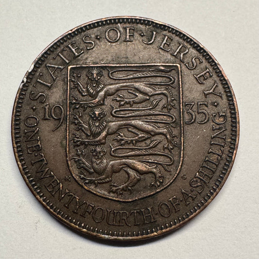1935 Jersey 1/24 Shilling - Beautiful Coin - #B-047