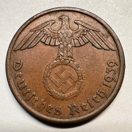 1939 Germany 2 Reichspfennig - A - Nazi Third Reich - #A-039