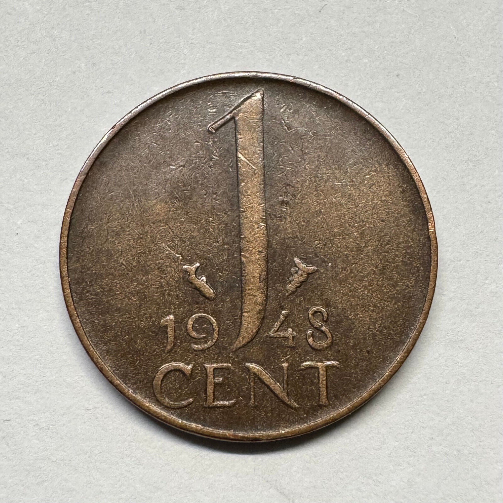 1948 Netherlands 1 Cent - Beautiful Coin - #B-054
