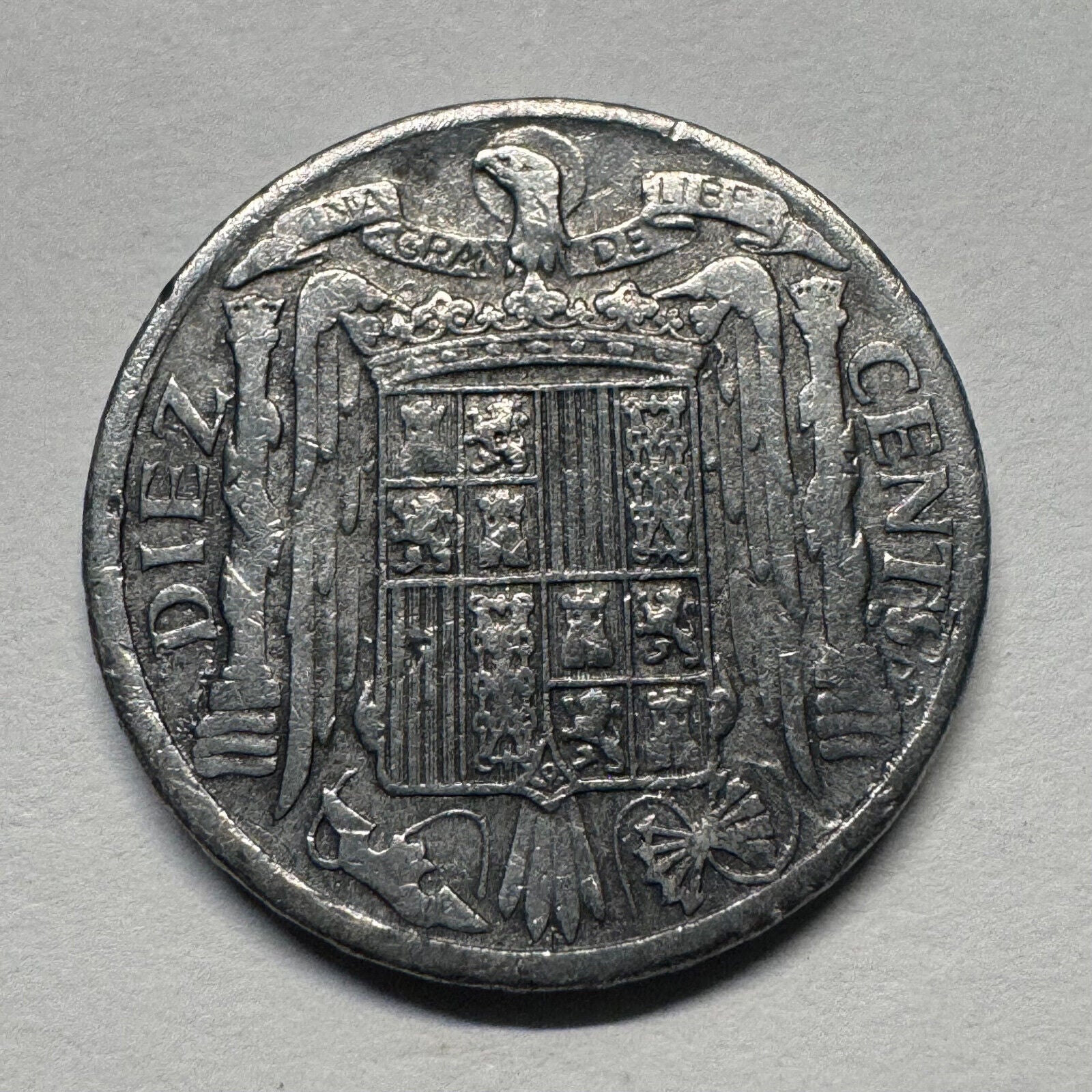 1945 Spain 10 Centimos - Beautiful Coin - #B-040