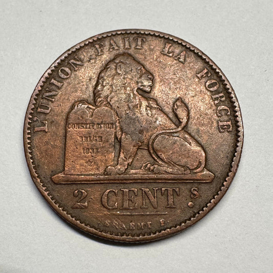1874 Belgium 2 Centimes - Beautiful Coin - #B-055