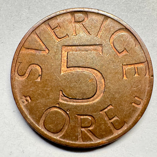 1978 Sweden 5 Ore - Beautiful Coin - #A-028