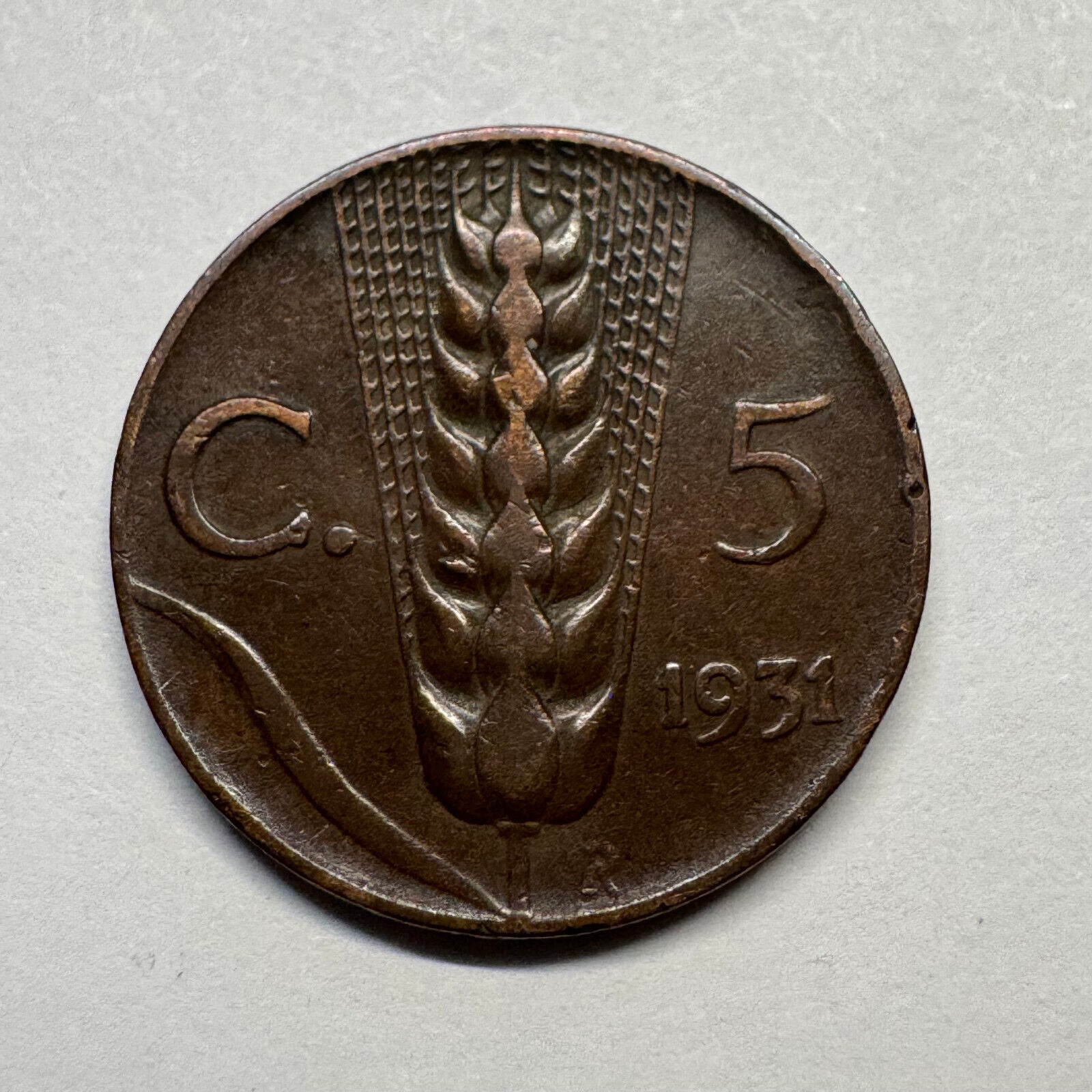 1931 Italy 5 Centesimi - Beautiful Coin - #B-021