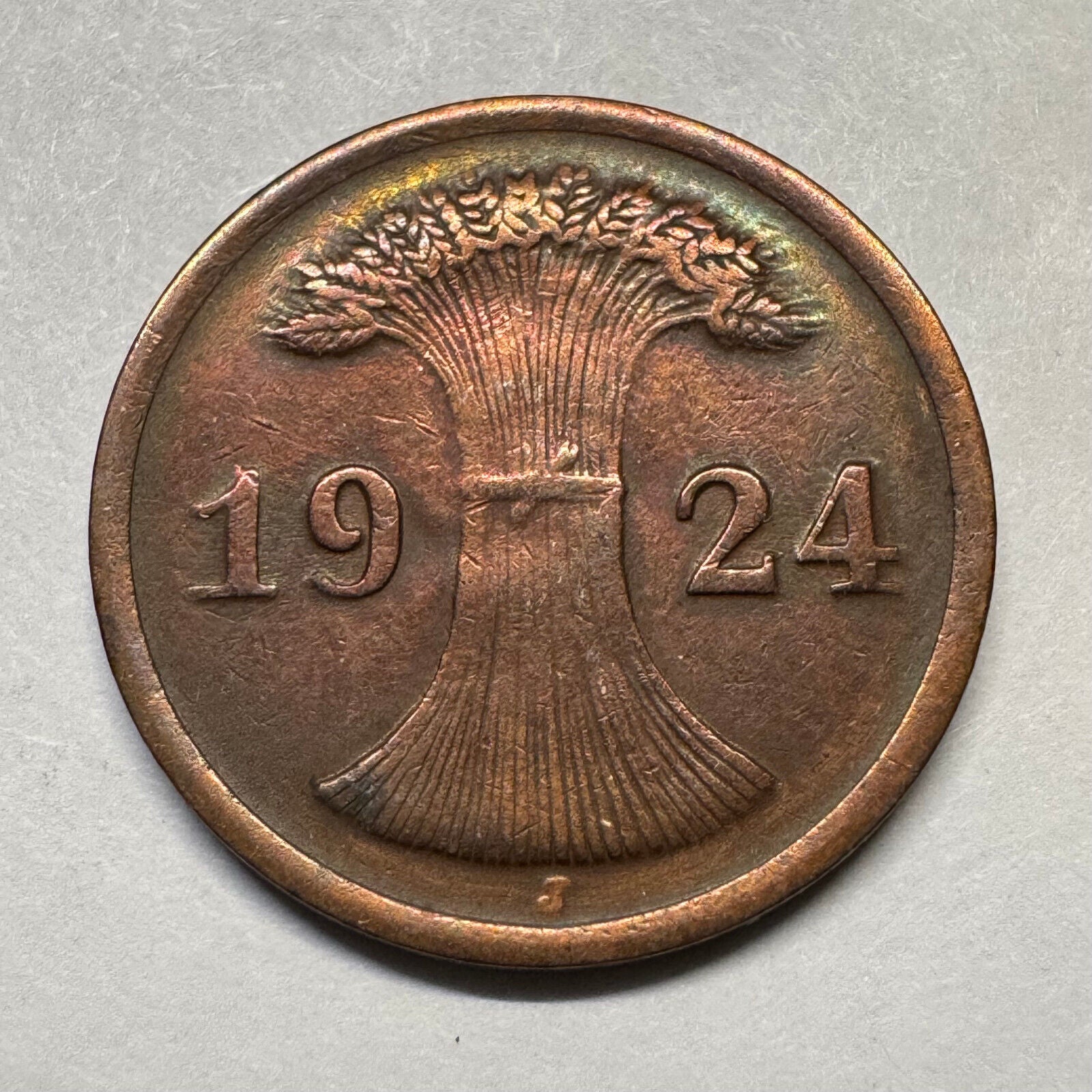 1924 Germany 2 Reichspfennig - Beautiful Coin - #A-096
