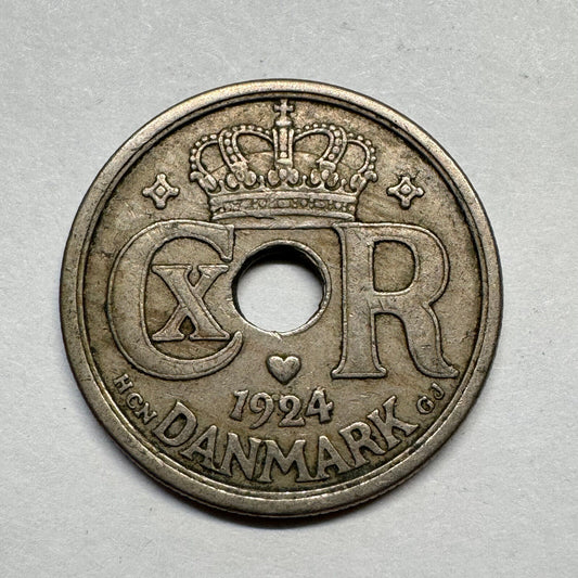 1924 Denmark 25 Ore - Beautiful Coin - #B-016