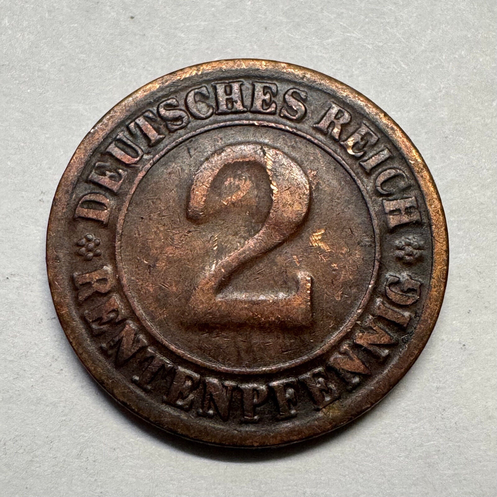 1924 Germany 2 Rentenpfennig - Beautiful Coin - #A-087