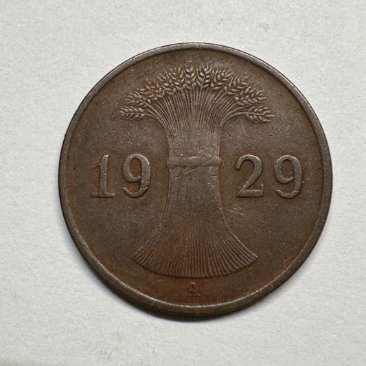 1929 Germany 1 Reichspfennig - Beautiful Coin - #B-051