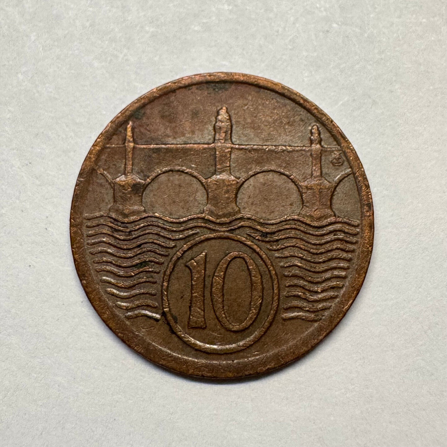 1937 Czechoslovakia 10 Haleru - Beautiful Coin - #B-031